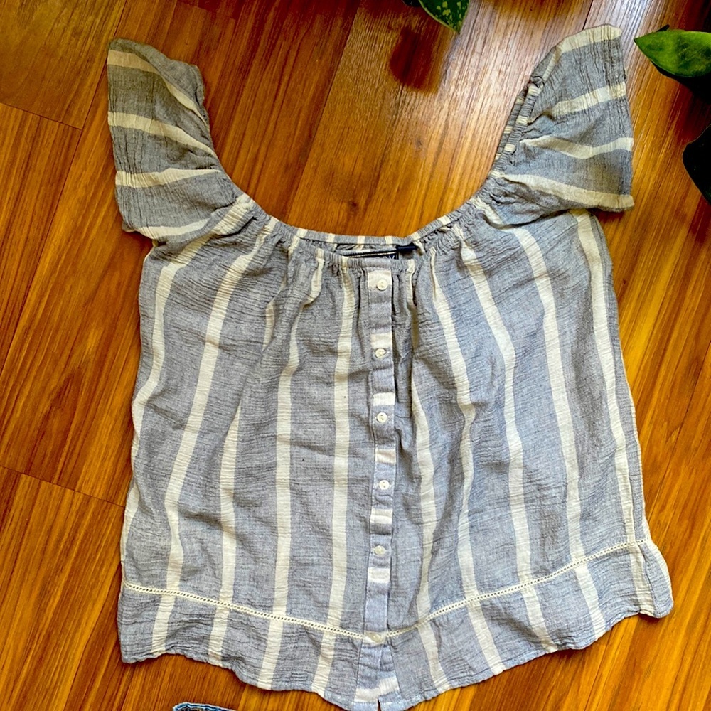 SUPERDRY OFF SHOULDER BOHO TOP SMALL COASTAL VIBES